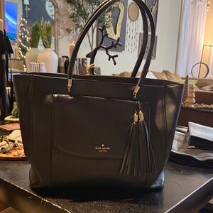 Kate Spade Black Tote with Tassel Accent